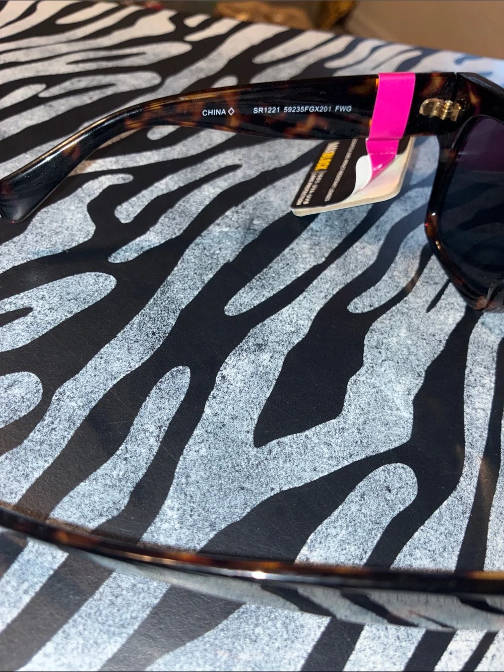 Foster Grant Tortoiseshell Cat-Eye Sunglasses with Pink Temple Accent